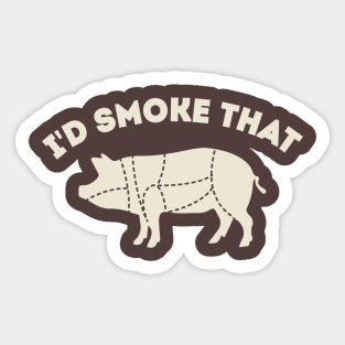 I'd Smoke that BBQ Dad joke Sticker